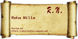 Reha Nilla névjegykártya